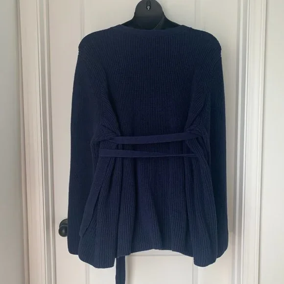 NWOT Eloquii Navy Knit Wrap Sweater - Picture 7 of 8